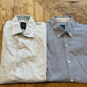 2 men’s short sleeved cotton button down shorts. Large Tailorbyrd